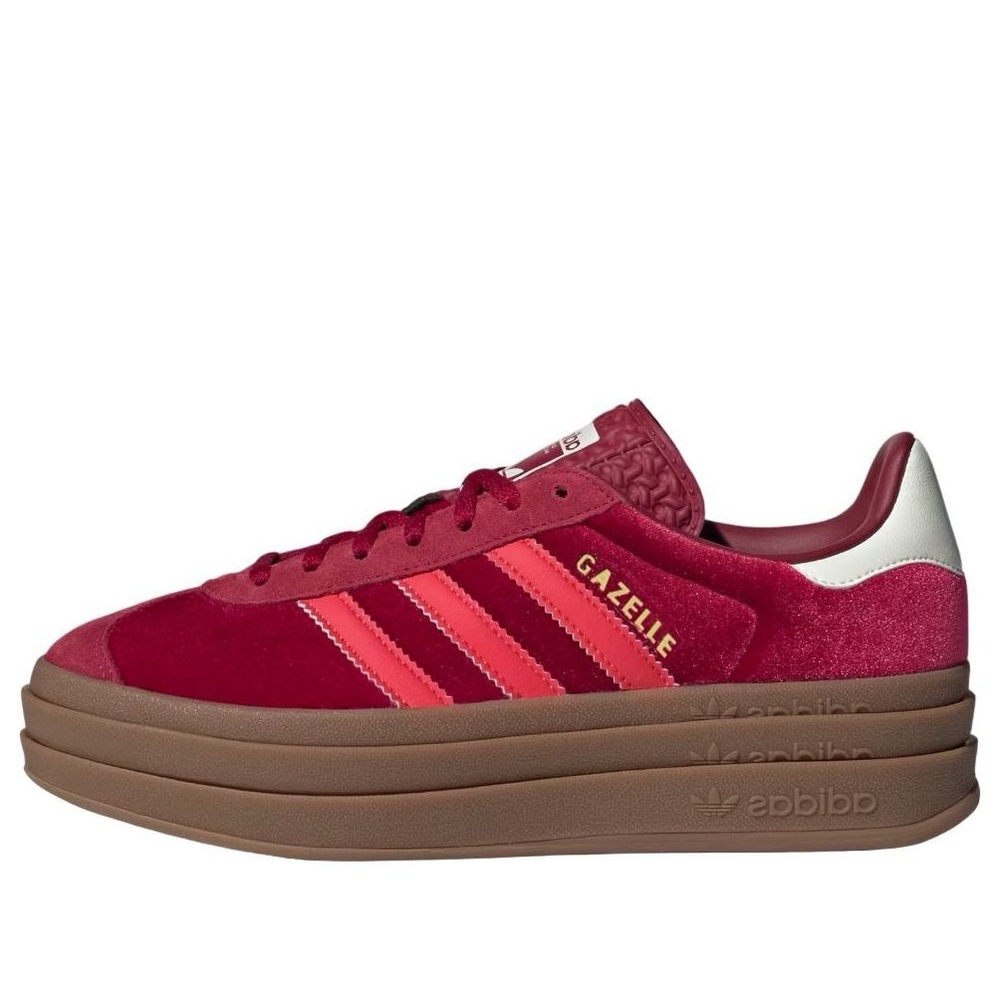 ADIDAS GAZELLE Bold Bright Red/Victory Red Velvet sneakers, Women’s 9.5, NEW! - Picture 8 of 14